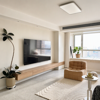 Meuble mural de salon en bois réglable et durable de style italien moderne TZD, meuble TV, système de rangement modulaire de luxe avec éclairage LED