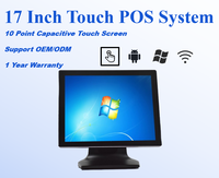 Sistema POS Táctil de Doble Pantalla de 17 Pulgadas, 1280*1024, Todo en Uno, Caja Registradora de Escritorio, Terminal POS de Doble Pantalla, Venta al Por Mayor de Fábrica