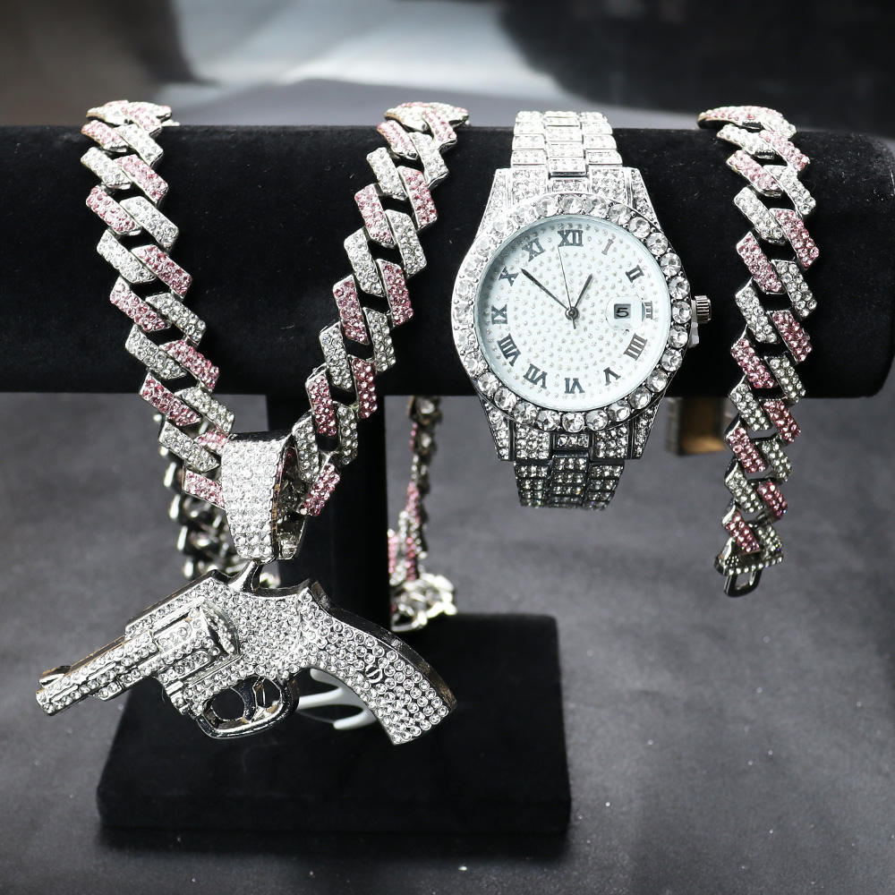 Orologi da polso di lusso set di braccialetti orologio Hip Hop per