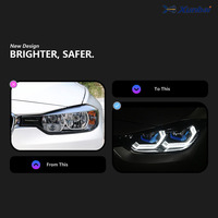 XUNBAI Faro LED tipo cuchara con láser azul Plug & Play para F30 F35 2011-2016, Bi-lente, DRL, Señal de giro, Ajuste directo, 12V, Reemplazo de mejora
