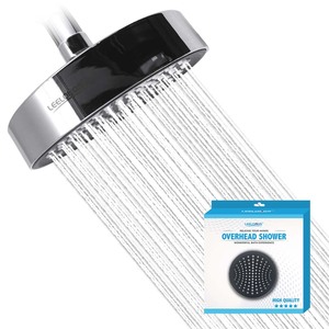Leelongs Economic Cheap ABS <strong>Plastic</strong> 15cm <strong>Fixed</strong> 6inch Round <strong>Shower</strong> <strong>Head</strong> with Square Soft Nozzles - Product Image 1