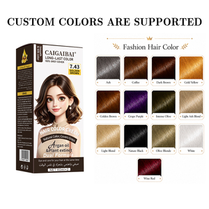 Venta al por Mayor en el Sudeste Asiático, Crema <span class=keywords><strong>de</strong></span> Coloración Capilar Profesional <span class=keywords><strong>de</strong></span> 60 ml * 2, Fórmula Vegetal Sin Amoníaco, Coloración Duradera - Product Image 1