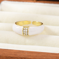 JS18 Emaille Strass Ring Verguld Kleurrijk Drip Oil Kristal Ingelegde Band Ringen Mode Dames Party Statement Sieraden