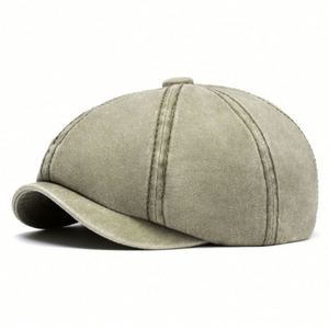 New Wash Cotton 8 Panels Newsboy Cap Faded Vintage Newsboy <b>Hat</b> - Product Image 5