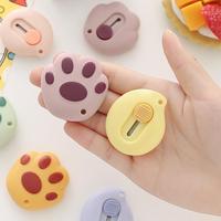 Couteau utilitaire DIY mignon en forme de patte de chat, lame rétractable en acier inoxydable, manche en ABS, ouvre-boîte de sécurité pour l'école, le bureau, OEM