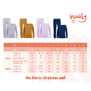 Set di biancheria intima termica lanosa per bambini in morbida lana Merino senape età 2-10 anni - Product Image 4