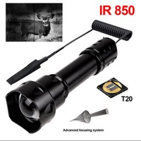 Lampe torche LED infrarouge 5W 850nm 940nm, zoomable, portée IR 50-200m, étanche, en alliage d'aluminium, portable, tactique, pour la chasse nocturne