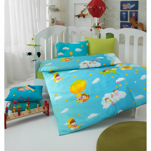 Dream Blue 100% Cotton Box Baby <b>Bedding</b> Set Modern <b>Quilt</b> Sheet with Cartoon Pattern Knitted Woven Wearable for Baby Sleeping - Product Image 3