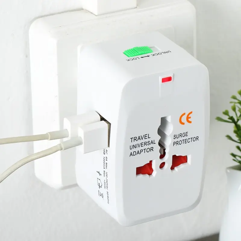 Adaptor Perjalanan Multifungsi Pengisi Daya Konverter All In One Di Seluruh Dunia Adaptor Steker Listrik USB US/UK/AU/EU Universal Baru