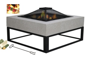 Forniture da giardino Modern Square Large Fire Pit Outdoor Wood Burning Stone Garden camino braciere <span class=keywords><strong>griglia</strong></span> per Barbecue a carbone - Product Image 2