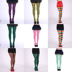 Calcetines de tubo a rayas para mujer, accesorio para disfraz de Halloween, regalo de Navidad, calcetín transparente LBB893 - Product Image 1