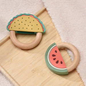 Venta caliente al por mayor ODM OEM Bpa libre de silicona mordedor redondo dentición anillo calmante bebé dentición bebé juguete bebé mordedores - Product Image 5