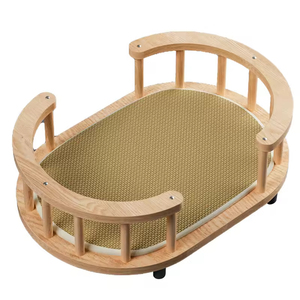 Caseta para Mascotas de Bambú, Cama Transpirable para Perros para Todas las Estaciones, Elevada del Suelo, Resistente a la Humedad, Hamacas para Gatos Extraíbles Disponibles en Tamaños Pequeño y Extra Grande - Product Image 1