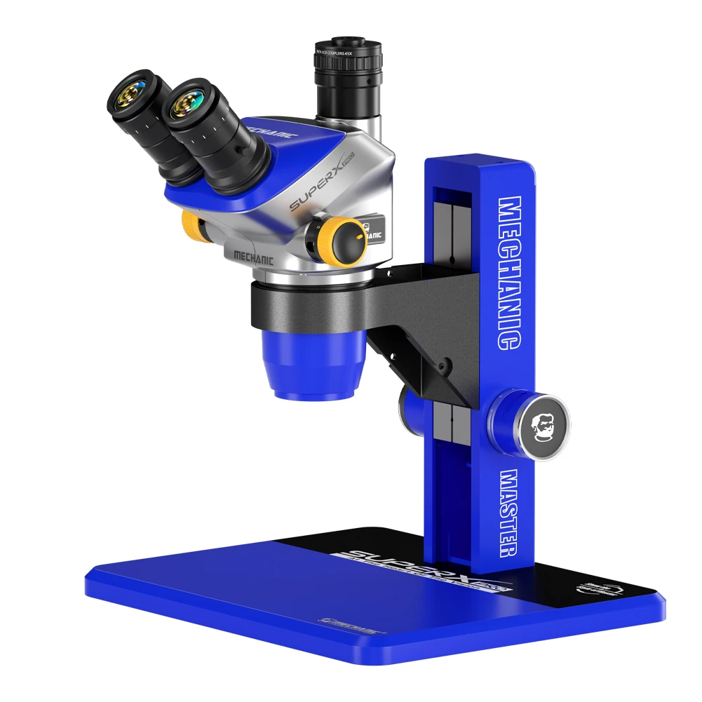 Механик SUPER X PRO 6,5-52X Тринокулярный стереомикроскоп с окуляр PL10X26, 1:8 коэффициент масштабирования для пайки телефона