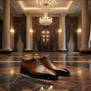 New Classic Elegant Handmade Oxford Square-Toe Men's Genuine Leather Formal Casual Shoes Steel Waterproof Lightweight Office OEM - Product Image 1