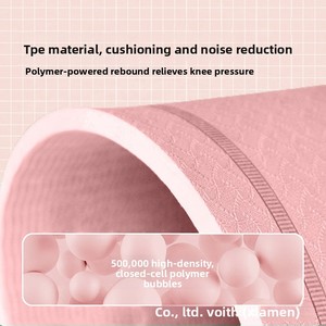 Tapete de Ejercicio para Interiores, Antideslizante, Grueso, Silencioso y Absorbente de Impactos, con Línea de Guía Asana; Cuerda para Saltar de TPE - Product Image 2
