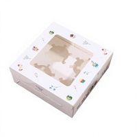 Boîte à pâtisserie en papier kraft personnalisable avec fenêtre transparente, boîtes d'emballage pour beignets et cupcakes en gros avec logo personnalisé
