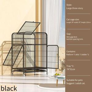 באיכות גבוהה 3-שכבות חתול כלוב פלדה kennel לשחק עם כפתור סגירה גדולה יוקרה גדולה מקורה - Product Image 5