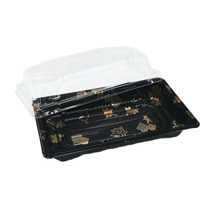 Stackable dùng một lần rõ ràng Hộp nhựa kín lấy đi Sushi Khay nắp <span class=keywords><strong>container</strong></span> di động cho bánh hamburger sử dụng - Product Image 1