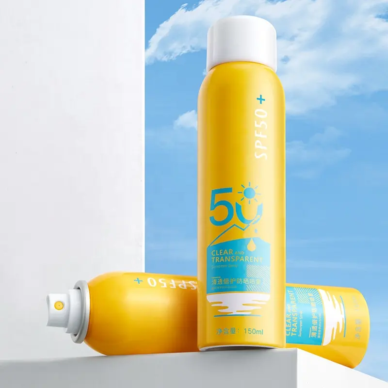 Protezione solare per il corpo con etichetta privata nebulizzatore ad ampio spettro UVA/UVB protezione per il corpo Non grasso resistente all'acqua protezione solare SPF 50 Spray