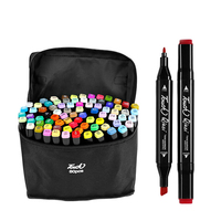 Ensemble de stylos marqueurs à alcool permanents à double pointe de 80 couleurs pour la coloration des croquis