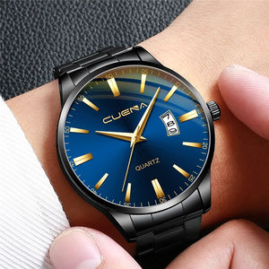 <span class=keywords><strong>Cuena</strong></span> Montre à quartz sport de luxe pour homme, top marque, tout acier, étanche, boîtier en alliage, horloge noire, montre pour homme - Product Image 2