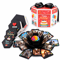 Coffret Cadeau Anniversaire Haut de Gamme 2026 Imperméable, Kit DIY Papillon Explosif avec Boîtes Surprise en Carton Ondulé Gaufré