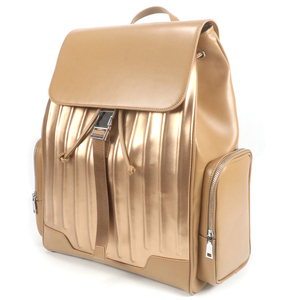 Wholesale Custom Vertical Embossed Strip Laptop <b>Backpack</b> Flap Drawstring Business Travel <b>Backpack</b> for Men and Women - Product Image 2