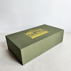 Caja de ropa de cartón rígido de lujo personalizada beigeGift Packaging Cosmético <span class=keywords><strong>dos</strong></span> <span class=keywords><strong>piezas</strong></span> tapa y caja base con lino - Product Image 5