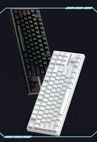 Clavier mécanique de jeu RGB personnalisé en usine, 80% RGB, hotswap, 87 touches, interrupteurs rouges