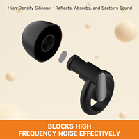 Bouchons d'oreilles lavables en silicone réutilisables, doux et confortables pour le sommeil, le travail, les concerts, réduction du bruit, produits quotidiens imperméables