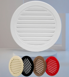 <span class=keywords><strong>Grille</strong></span> de fenêtre moderne en aluminium circulaire étanche à la pluie Louvre Wind Cap Villa Attic Ventilation Hole Port d'échappement pour Wind Exhaust - Product Image 1