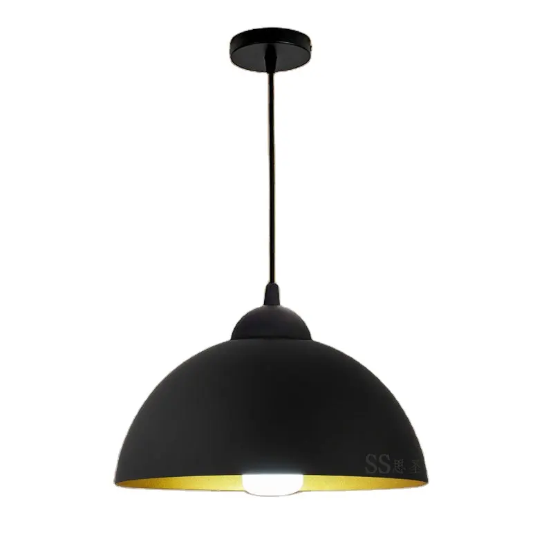 Industrial bar dining room kitchen home chandelier pendant light e27 black metal shade modern nordic pendant lamp