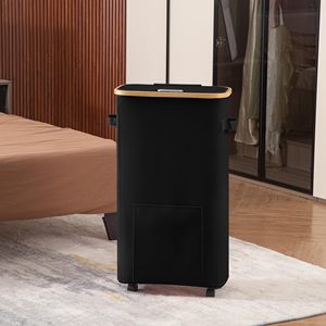 Đen ráp giặt lưu trữ giỏ cản trở mỏng giặt giỏ với bánh xe hẹp giặt cản trở - Product Image 2