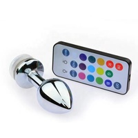 Plug anal en métal populaire avec télécommande, lumière LED à décoloration, perles anales, masseur de prostate, godemiché, plug anal, jouets sexuels pour hommes et femmes
