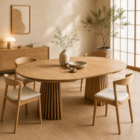 Table à manger convertible peu encombrante, de forme ronde à ovale, construction en bois massif, best-seller