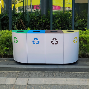 Cestino per Rifiuti a Mezzaluna per Riciclaggio 35 L Multicolore per Uso Esterno - Product Image 2