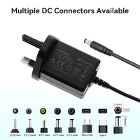 Alimentation électrique avec prise US AU EU UK 3V 5V 6V 8V 9V 10V 12V 13V 500mA 750mA 1000mA avec connecteur à barillet 2 broches 7,5 mm, sortie CC 24V