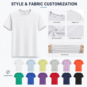 T-shirt <span class=keywords><strong>Homme</strong></span> Personnalisé en Gros 260g Ultra-Épais Séchage Rapide Raglan Sport 12% Spandex Ultra-Extensible Grandes Tailles S-8XL OEM - Product Image 4