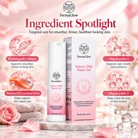 Crème Gel Réparatrice Apaisante Anti-Rougeurs à l'ADN de Saumon PDRN Fermenté, Oligopeptide-1 et Oligopeptide-3 pour Peaux Sensibles et Soutien de la Barrière Cutanée
