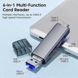 Lettore di schede Cantell 6-in-1 USB 3.0 Type-C con supporto TF/SD/OTG, adattatore per unità flash esterna (5 Gbps) - Product Image 3