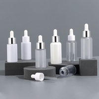 Flacon compte-gouttes rond en plastique dépoli de 30 ml/60 ml pour sérum démaquillant cosmétique transparent