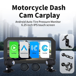 Écran double caméra <span class=keywords><strong>Sony</strong></span> 6,25'' étanche IP67 pour moto et voiture, compatible CarPlay et Android, aide au recul et surveillance de la pression des pneus - Product Image 2