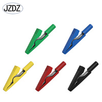 Pinces crocodiles isolées JZDZ, rouge et noir, pinces crocodiles électriques, pour sondes de test de 2 mm, pour fiches banane de 2 mm