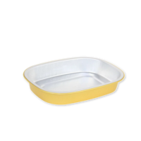 Moule à tartelettes jetable de 700ml en aluminium noir et or avec récipient commercial au design cannelé