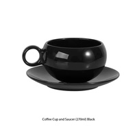Ensemble de tasses à café en céramique noire moderne pour couples - Cadeau d'affaires pour le café, le thé et le lait Fabriqué en Chine