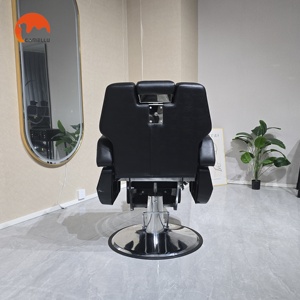 Fauteuil de Barbier <span class=keywords><strong>Professionnel</strong></span> Hydraulique Inclinable Grand Modèle pour Salon de Coiffure Commercial - Product Image 4