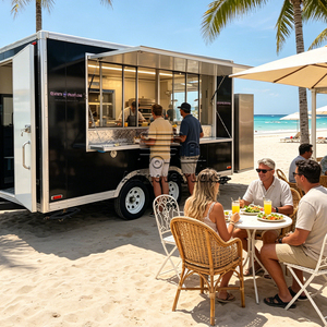Camion de restauration mobile commercial de style londonien, entièrement équipé pour la vente de gaufres, <span class=keywords><strong>crêpes</strong></span>, desserts, <span class=keywords><strong>crêpes</strong></span> sucrées et beignets - Product Image 2