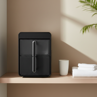Machine à glaçons électrique portable de comptoir <10kg/24H, contrôle par pavé tactile, autonettoyante, forme balle, en plastique, pour usage domestique, hôtelier et extérieur