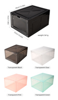 Vitrines rectangulaires en acrylique pour objets de collection, boîtes de rangement empilables en plastique pour chaussures, figurines avec couvercle magnétique